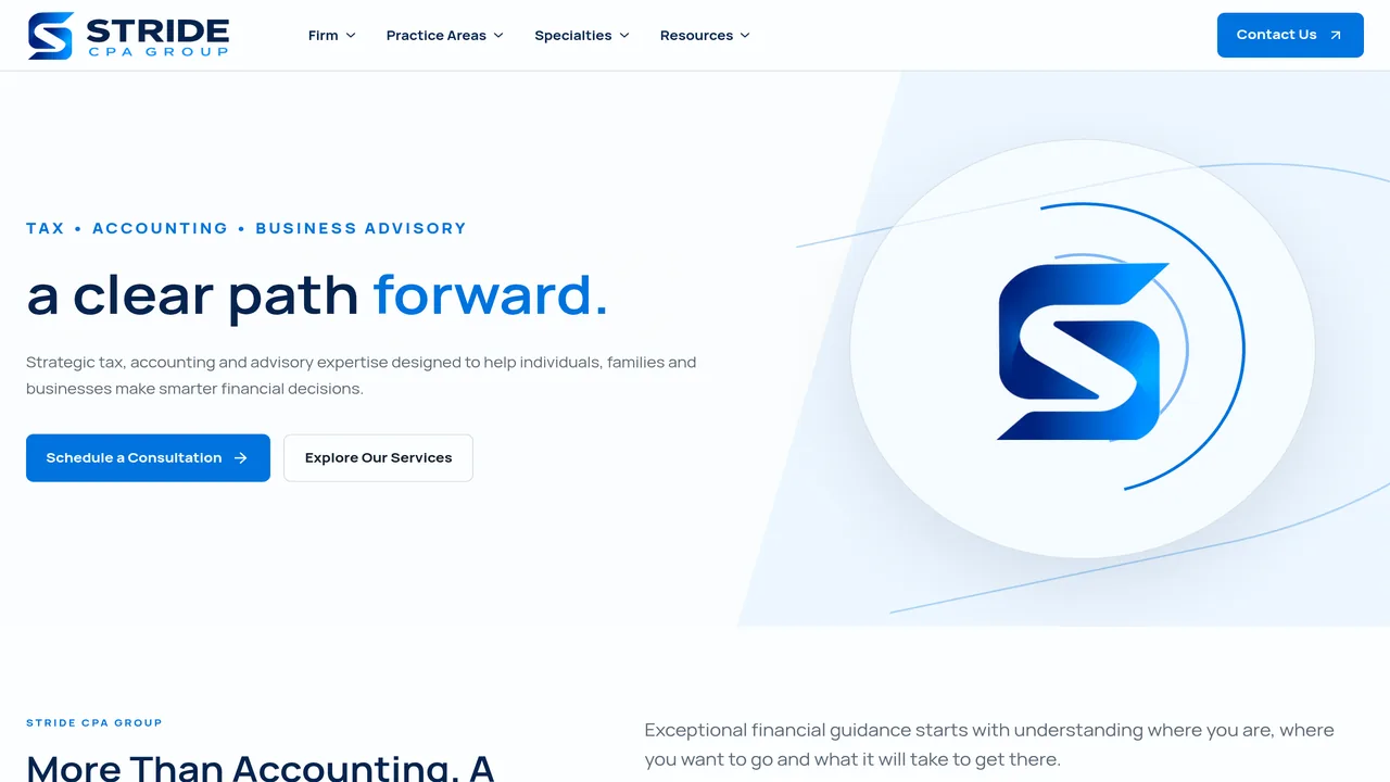 Stride CPA Group website preview
